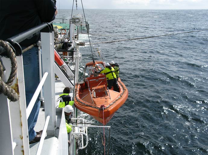 Einsatzboote auf Kreuzfahrt