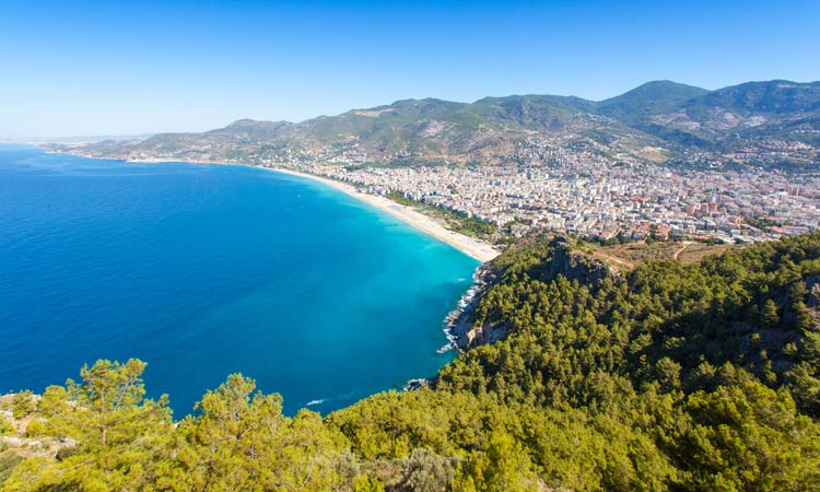 Sonne satt an der Türkischen Riviera